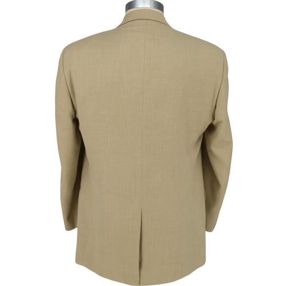 Alan Flusser Sport Coat Mens 46L Beige Jacket Lined Single Vent Two Button - Picture 2 of 16